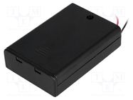 Holder; AA,R6; Batt.no: 3; cables; black; 150mm; with switch COMF