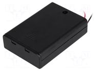 Holder; AA,R6; Batt.no: 3; cables; 150mm; black; with switch COMF