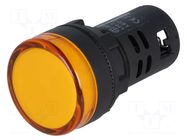 Control lamp; 22mm; L22; Illumin: LED; 230V; Ø22.5mm; IP65; yellow AUSPICIOUS
