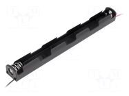 Holder; AA,R6; Batt.no: 3; cables; 150mm; black COMF