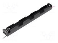 Holder; AA,R6; Batt.no: 3; cables; 150mm; black COMF