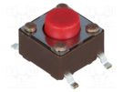 Microswitch TACT; SPST-NO; Pos: 2; 0.05A/12VDC; SMT; none; 2.6N DIPTRONICS