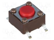 Microswitch TACT; SPST-NO; Pos: 2; 0.05A/12VDC; SMT; none; 2.6N DIPTRONICS