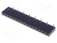 Socket; pin strips; female; PIN: 16; straight; 2.54mm; SMT; 1x16 CONNFLY