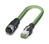 SENSOR CORD, 4P RJ45 PLUG-M12 RCPT, 1M