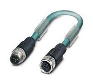 SENSOR CORD, 2P M12 PLUG-M12 RCPT, 1M