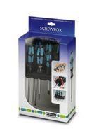 SCREWDRIVER SET, SLOTTED/POZIDRIV, 6PC