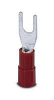 TERMINAL, FORK TONGUE, #6-RED, 16AWG