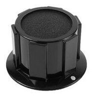 KNOB, ROUND SKIRTED W/DOT, 25.4MM, BLACK