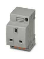 MAINS SOCKET, 2P+E, 13A, 250V, DIN RAIL