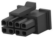 RCPT HOUSING, 8POS, THERMOPLASTIC, BLK