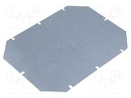 Mounting plate; zinc-plated steel; W: 210mm; L: 160mm; Thk: 1.5mm FIBOX