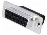 Connector: D-Sub; PIN: 15; plug; female; for cable; crimped AMPHENOL COMMUNICATIONS SOLUTIONS
