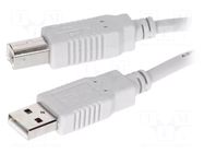 Cable; USB 2.0; USB A plug,USB B plug; 1m; grey; Core: Cu BQ CABLE