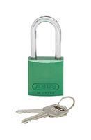 LOCKOUT PADLOCK, 38.1MM, ALUM/STEEL, GRN