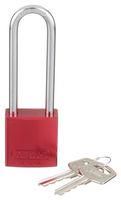 LOCKOUT PADLOCK, 38.1MM, ALUM/STEEL, RED