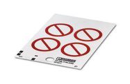 SAFETY SIGN, PVC, RED/WHITE, 50MM