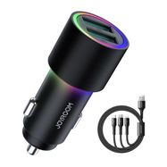 Car Charger Joyroom JR-CL10, 2x USB, 4.8A + Cable 3in1 (black), Joyroom