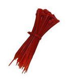 CABLE TIE, NYLON 6.6, 200MM, RED, PK100