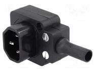Connector: AC supply; plug; male; 10A; 250VAC; C14 (E); IEC 60320 BULGIN
