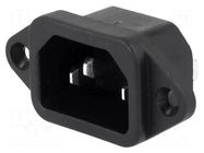 Connector: AC supply; socket; male; 10A; 250VAC; IEC 60320; C14 (E) CANAL ELECTRONIC