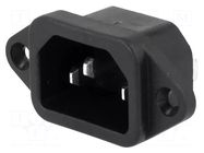 Connector: AC supply; socket; male; 10A; 250VAC; C14 (E); IEC 60320 CANAL ELECTRONIC