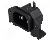 Connector: AC supply; socket; male; 10A; 250VAC; C14 (E); GSP1 SCHURTER