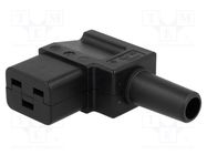 Connector: AC supply; plug; female; 16A; 250VAC; IEC 60320; C19 (J) SCHURTER