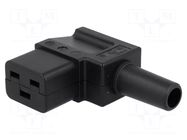 Connector: AC supply; plug; female; 16A; 250VAC; C19 (J); IEC 60320 SCHURTER