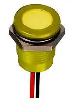 LED PANEL INDICATOR, YELLOW, 14MM, 2.1V