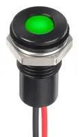 LED PANEL INDICATOR, GREEN, 6MM, 12VDC