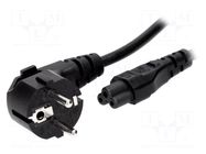 Cable; 3x0.75mm2; CEE 7/7 (E/F) plug angled,IEC C5 female; PVC LIAN DUNG