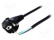 Cable; 3x0.75mm2; CEE 7/7 (E/F) plug angled,wires; PVC; 1.8m 