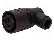 Connector: circular; plug; for cable; PIN: 20; female; w/o contacts AMPHENOL