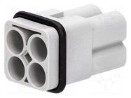 Connector: HDC; contact insert; male; 40A; 830V; Han Q; PIN: 4 HARTING