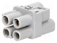 Connector: HDC; contact insert; female; 40A; 400V; Han Q; PIN: 4 HARTING