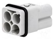 Connector: HDC; contact insert; male; 40A; 400V; Han Q; PIN: 4; 3+PE HARTING
