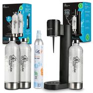 EXTRALINK SMART LIFE FAMILIJNY ZESTAW SATURATOR HYDROSPARK BLACK SJ-191B + 3xBUTELKA 1L + CYLINDER CO2 425G, EXTRALINK