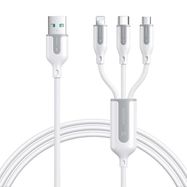 USB cable Joyroom S-1T3066A15, 3 in 1, 66W/Cable 1,2m (white), Joyroom