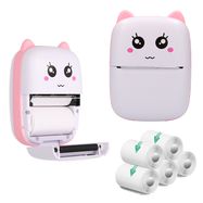 Extralink Set | EPP-001 Pink thermal printer + Self-adhesive thermal paper 5 rolls |, EXTRALINK