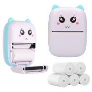 Extralink Set | Thermal printer EPP-002 Blue + Plain thermal paper 5 rolls |, EXTRALINK