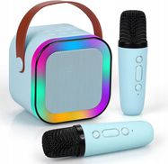 Extralink Kids Mini Karaoke LED Speaker 2x Mic Blue | Karaoke Set | speaker, 2x microphone, Bluetooth, AUX, SD card slot, RGB lighting, EXTRALINK