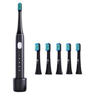 Sonic Toothbrush + 5 Replacement Heads infly P60 Black, up to 19000 RPM, IPX7, INFLY