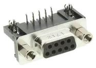 D SUB CONN, RCPT, 9POS, TH