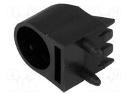 LED housing; 5mm; polyamide; angular; 3 PIN; black; UL94V-2 FIX&FASTEN