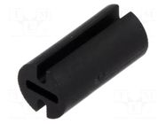 Spacer sleeve; LED; Øout: 4.5mm; ØLED: 3mm; L: 9mm; black; UL94V-2 FIX&FASTEN