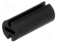 Spacer sleeve; LED; Øout: 4.5mm; ØLED: 3mm; L: 10.5mm; black; UL94V-2 FIX&FASTEN