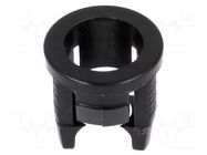 LED holder; 5mm; one-piece; black; UL94V-2; L: 8mm; polyamide FIX&FASTEN