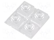 LED lens; square; transparent; 25÷32°; H: 8.5mm; Body dim: 50x50mm LEDIL