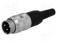 Connector: M16; plug; male; soldering; for cable; PIN: 3; 5A; 300V AMPHENOL